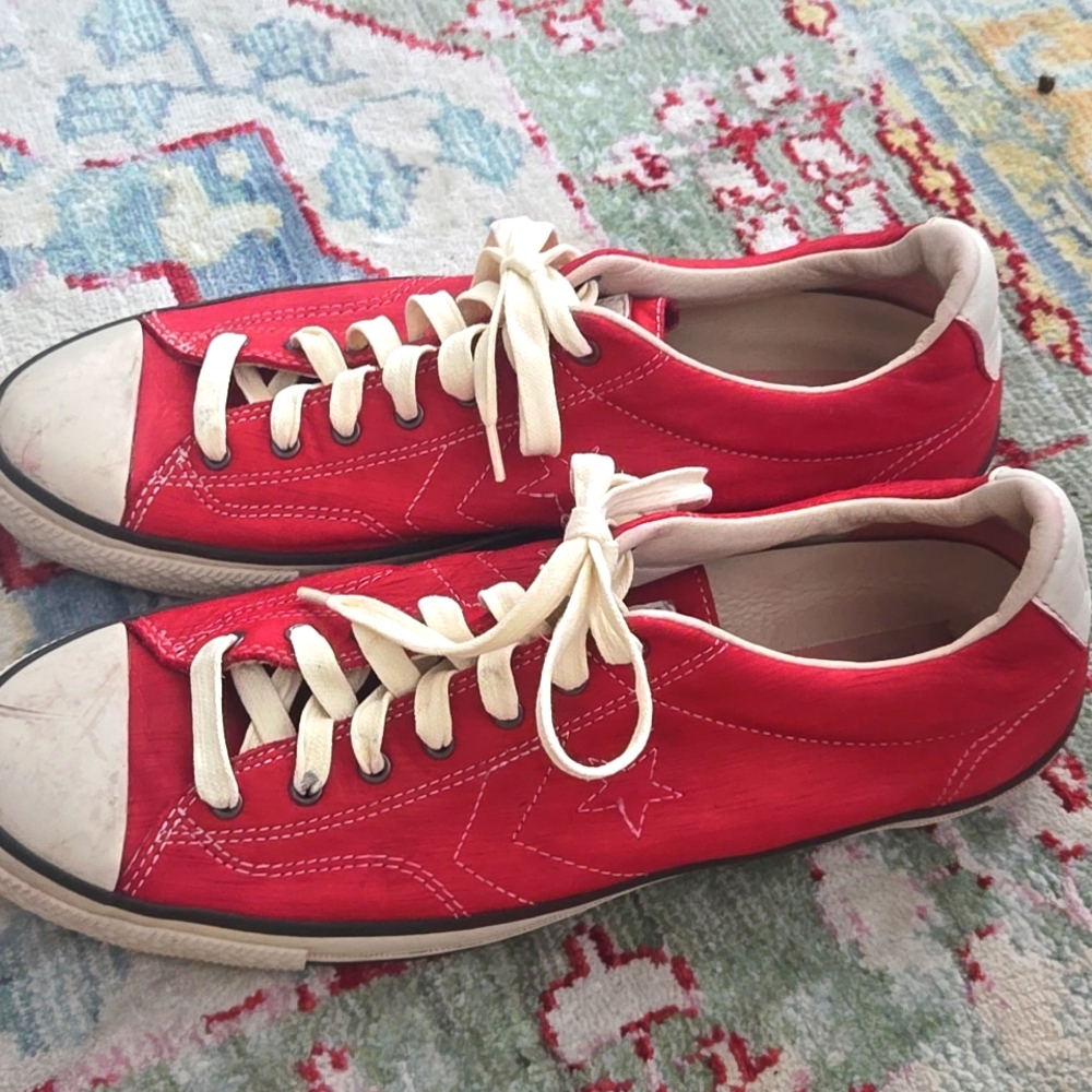 Converse John Varvatos Star Player EV Low Sneakers Red Leather Size 12 142969C
